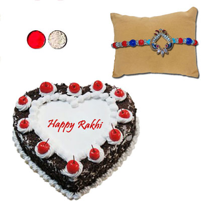 "RAKHIS -AD 4340 A (Single Rakhi), chocolate cake - 1kg - Click here to View more details about this Product